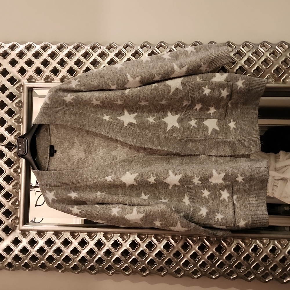 Cardigan Grey with White Stars S/M